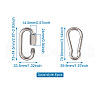 6Pcs 2 Style 304 Stainless Steel Rock Climbing Carabiners STAS-TA0001-33P-17