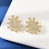 Brass Micro Pave Clear Cubic Zirconia Stud Earrings EJEW-H154-05G-2