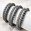 Natural Gemstone Round Beads Multi-strand Bracelets BJEW-D330-02P-4