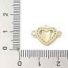 Rack Plating Brass Micro Pave Clear Cubic Zirconia Religion Heart Virgin Mary Connector Charms KK-L224-099G-04-3