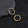 Elegant Vintage Stainless Steel Textured Hoop Earrings EM9189-2