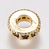 Brass Micro Pave Cubic Zirconia Bead Spacers ZIRC-K074-12-01-3