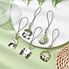 Panda Alloy Enamel Pendant Mobile Straps HJEW-JM01347-02-2