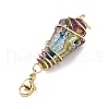 Wire Wrapped Nuggets Electroplated Natural Quartz Crystal Pendant Decorations HJEW-JM03127-07-4