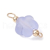 Transparent Frosted Acrylic Flower Links Connector Charms PALLOY-JF03906-4