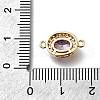 Brass Purple Cubic Zirconia Oval Connector Charms KK-D312-08G-3
