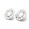 304 Stainless Steel Flat Round Stud Earrings for Women EJEW-M028-03P-2