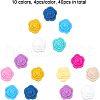CHGCRAFT 40Pcs 10 Colors Food Grade Eco-Friendly Silicone Focal Beads SIL-CA0001-46-3