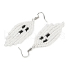 Halloween Theme Ghost Handmade Glass Seed Beaded Dangle Earrings EJEW-MZ00479-5