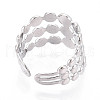 304 Stainless Steel Cuff Rings Components STAS-N113-02P-3
