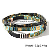 3Pcs Bohemian Black Gold Blue Stretch Bracelet Sets IP2629-4