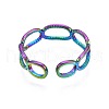 304 Stainless Steel Oval Wrap Cuff Ring RJEW-N038-093-3