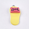 Handmade Polymer Clay Kitten Pendants CLAY-S093-04G-1