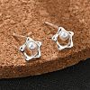 925 Sterling Silver Stud Earrings EJEW-D317-01S-1