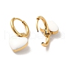 Ion Plating(IP) Enamel Heart Dangle Hoop Earrings STAS-H175-26G-A-2