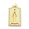 Brass Micro Pave Clear Cubic Zirconia Pendants ZIRC-A021-06G-3