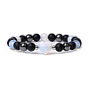 Opalite Heart Beaded Stretch Bracelet PW-WG70241-07-1