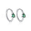 Simple S925 Sterling Silver Twisted Teardrop Hoop Earrings NS9884-3-1