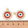 Rack Plating Brass Micro Pave Cubic Zirconia Pendants KK-H486-21G-02-3