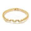 Brass Micro Pave Clear Cubic Zirconia Link Bracelets BJEW-F498-03A-G-2
