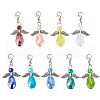 Angel Glass & Alloy Pendant Decoration HJEW-TAC0055-9