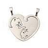 Non-Tarnish 304 Stainless Steel Split Pendants STAS-B048-01P-1