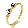 Brass Pave Green Cubic Zirconia Leopard Hinged Bangle for Women BJEW-K246-05G-1