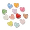Drusy Heart Resin Rhinestone Beads RESI-C038-01-1