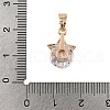 Brass Micro Pave Cubic Zirconia Pendants KK-E795-03KCG-02-3