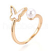 Brass Shell Cuff Ring Settings KK-T076-21G-5