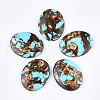 Assembled Natural Bronzite and Synthetic Turquoise Pendants G-S329-064-1