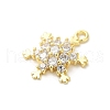 Christmas Theme Brass Micro Pave Cubic Zirconia Charms KK-P278-06G-2