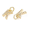 Brass Micro Pave Clear Cubic Zirconia Charms KK-ZX025-07K-2