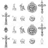 100Pcs 10 Styles Tibetan Style Alloy Pendants TIBEP-CJ0003-52-1