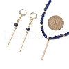 Natural Lapis Lazuli Beads Necklaces & Leverback Earrings Sets SJEW-JS01302-3