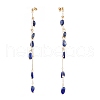 Natural Gemstone Dangle Stud Earring EJEW-JE04122-3