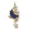 Brass Micro Pave Cubic Zirconia Pendants KK-C090-03G-1