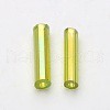 Transparent Colours Rainbow Glass Bugle Beads X-TSDB6MM164-2