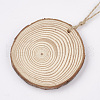 Undyed Unfinished Wooden Pendants WOOD-T011-35-2