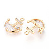 Brass Micro Pave Cubic Zirconia Pendants KK-N267-03A-G-2