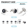WADORN 1 Set Brass Rhinestone Cufflinks for Men KK-WR0001-11-2
