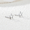 Stainless Steel Hollow Star Stud Earrings EH5151-7