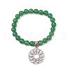Natural Green Aventurine Beads Charm Bracelets BJEW-PH01136-1