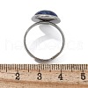 Half Round Natural Lapis Lazuli Finger Rings X-RJEW-M062-01P-04-3