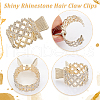 HOBBIESAY 6Pcs 6 Style Alloy & Plastic Imitation Pearl & Crystal Rhinestone Claw Hair Clips High Ponytail Holder PHAR-HY0001-03-4