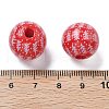 Christmas Printed Schima Wood European Beads WOOD-G023-18C-3
