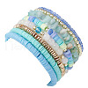 8Pcs 8 Style Natural Malaysia Jade & Pearl & Synthetic Hematite Beaded Stretch Bracelets Set BJEW-JB09733-5