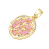 Brass Micro Pave Cubic Zirconia Pendants KK-U068-10G-02-2