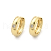 Flat Round Brass Micro Pave Clear Cubic Zirconia Hoop Earrings EJEW-D311-100G-4