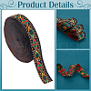 Ethnic Style Polyester Jacquard Rhombus Ribbon OCOR-WH0100-07-4